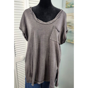Aerie Gray T-Shirt Small Relaxed Fit Cotton